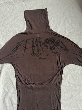 2000s Diesel brown graphic long sleeve top